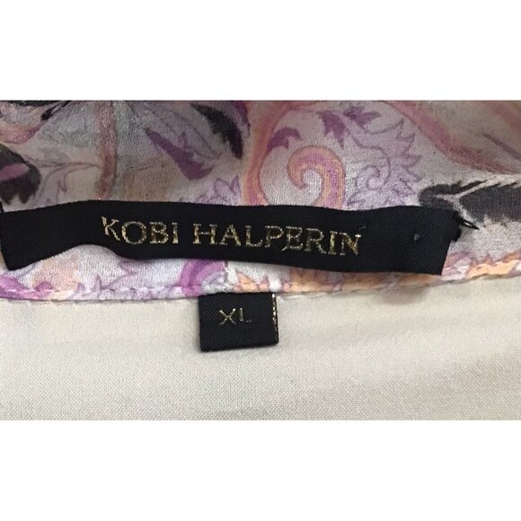 Kobi Halperin Andrea Pink 100% Silk Ruffle Tiered Minidress Size XL Boho Paisley - Picture 6 of 13